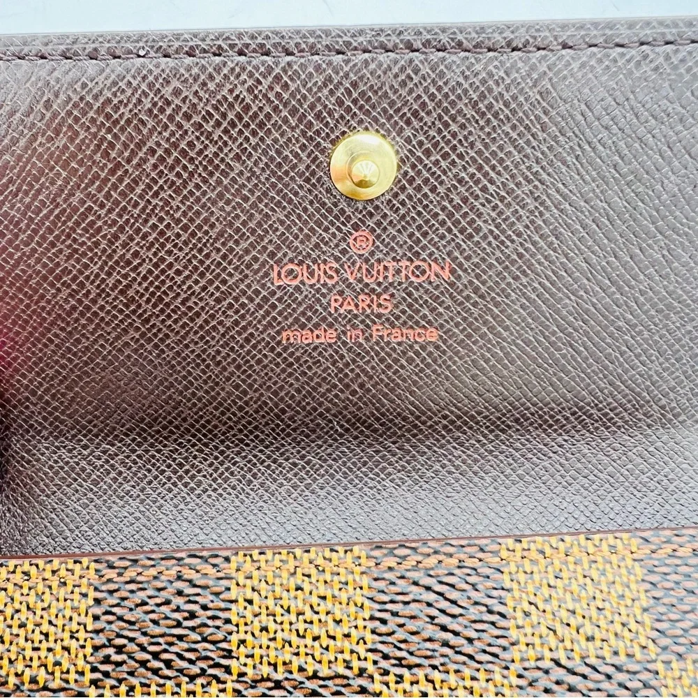 LOUIS VUITTON Damier Ebene Elise Compact Wallet Vintage 2000, Unisex, Authentic